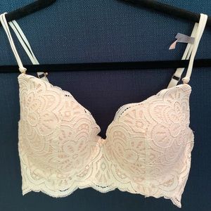 Aerie Plunge White Lace Bra, 32D, Never Worn